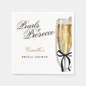 Serviette En Papier Fête des mariées Pearl & Prosecco Black Bow (Devant)