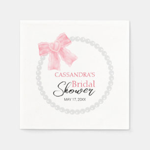 Serviette En Papier Fête des mariées perle circulaire blanche Girl Ros