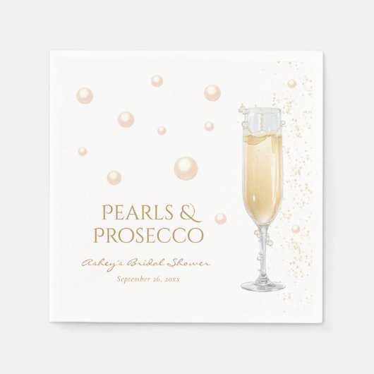 Serviette En Papier Fête des mariées Perles et poursuites (Devant)