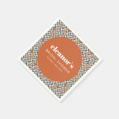 Serviette En Papier Fête des mariées personnalisée du champignon Retro (Coin)