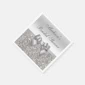 Serviette En Papier Fête des mariées personnalisée Faux Silver Sequins (Coin)