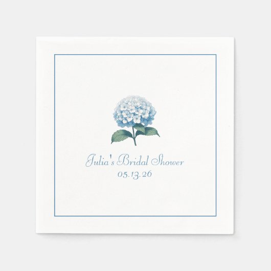 Serviette En Papier Fête des mariées personnalisée Napkin élégant bleu (Devant)