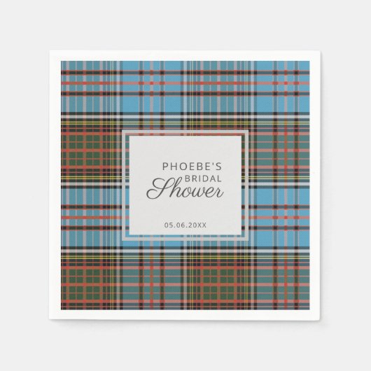 Serviette En Papier Fête des mariées personnalisée Plaid Tartan Clan A (Devant)