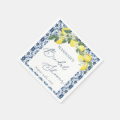Serviette En Papier Fête des mariées principale au citron méditerranée (Coin)