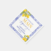 Serviette En Papier Fête des mariées principale bleu jaune Citron (Coin)