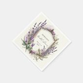 Serviette En Papier Fête des mariées Régale Lavande Aquarelle (Coin)