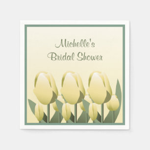 Serviette En Papier Fête des mariées Ressort Tulipe Jaune Cocktail