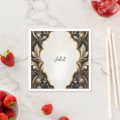 Serviette En Papier Fête des mariées rétro arabe exotique gras Damas (En situation)