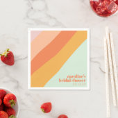 Serviette En Papier Fête des mariées Retro Pastel Géométrique (En situation)