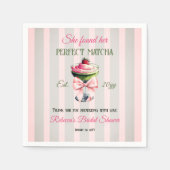 Serviette En Papier Fête des mariées Retro Strawb Parfaite Matcha Rose (Devant)