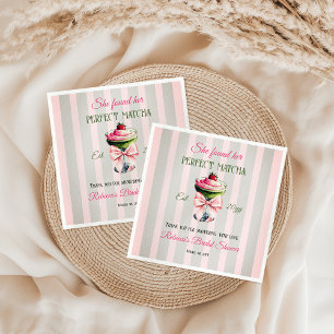 Serviette En Papier Fête des mariées Retro Strawb Parfaite Matcha Rose