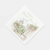 Serviette En Papier Fête des mariées romantique du Château de Jardin F (Coin)