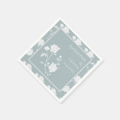 Serviette En Papier Fête des mariées Rose bleu Dusty (Coin)