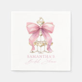 Serviette En Papier Fête des mariées rose Coquette Bow (Devant)
