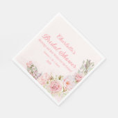 Serviette En Papier Fête des mariées Rose d'aquarelle rose (Coin)