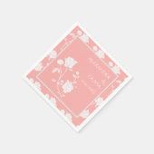 Serviette En Papier Fête des mariées Rose de corail (Coin)