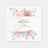 Serviette En Papier Fête des mariées rose et bleu poussiéreux (Devant)