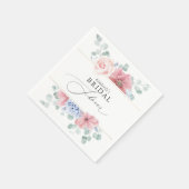 Serviette En Papier Fête des mariées rose et bleu poussiéreux (Coin)