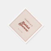 Serviette En Papier Fête des mariées rose Peach retro élégant (Coin)