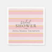 Serviette En Papier Fête des mariées rose rayures mignonne Calligraphi (Devant)