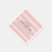 Serviette En Papier Fête des mariées rose rayures mignonne Calligraphi (Coin)