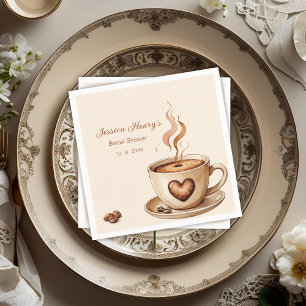 Serviette En Papier Fête des mariées Rustique de café du coeur