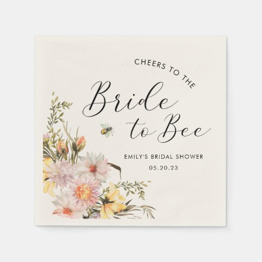 Serviette En Papier Fête des mariées rustique de la mariée Fleur sauva (Devant)