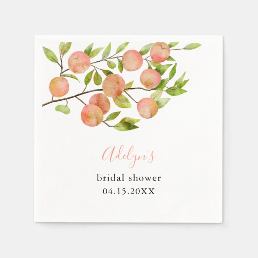 Serviette En Papier Fête des mariées Rustique Sweet Peach (Devant)