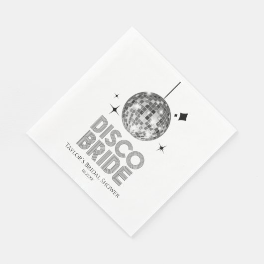 Serviette En Papier Fête des mariées Silver Disco Ball Disco Bride (Coin)