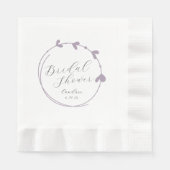 Serviette En Papier Fête des mariées simple de couronne de coeur Mauve (Devant)