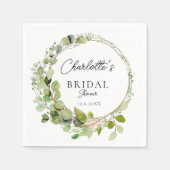 Serviette En Papier Fête des mariées simple et élégante d'eucalyptus (Devant)