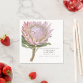 Serviette En Papier Fête des mariées Simple Moderne Floral Pink Protea (En situation)