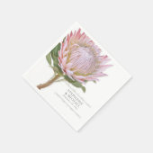 Serviette En Papier Fête des mariées Simple Moderne Floral Pink Protea (Coin)
