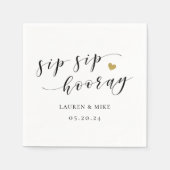 Serviette En Papier Fête des mariées Sip Hooray Mariage (Devant)