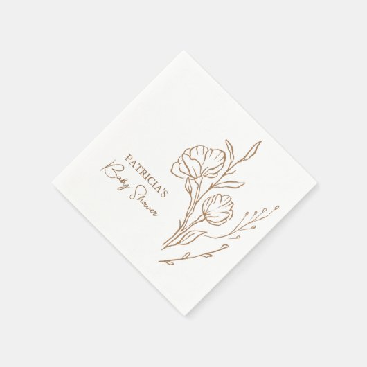 Serviette En Papier Fête des mariées | Style de script or élégant (Coin)