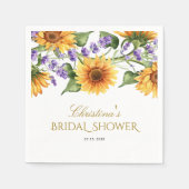 Serviette En Papier Fête des mariées Sunflowers & Lavender (Devant)