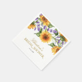 Serviette En Papier Fête des mariées Sunflowers & Lavender (Coin)