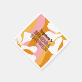 Serviette En Papier Fête des mariées super Retro Rainbow Daisy Flowers (Coin)