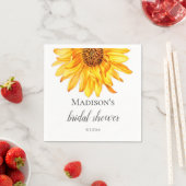 Serviette En Papier Fête des mariées tournesol (En situation)