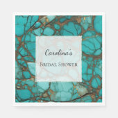 Serviette En Papier Fête des mariées Turquoise Stones (Devant)