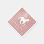 Serviette En Papier Fête des mariées Unicorne rose Napkin (Coin)