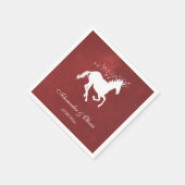 Serviette En Papier Fête des mariées Unicorne Rouge Napkin (Coin)