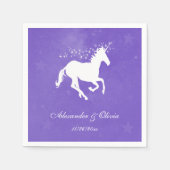 Serviette En Papier Fête des mariées Unicorne violet Napkin (Devant)
