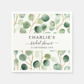 Serviette En Papier Fête des mariées verdoyante moderne et élégant (Devant)