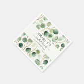 Serviette En Papier Fête des mariées verdoyante moderne et élégant (Coin)