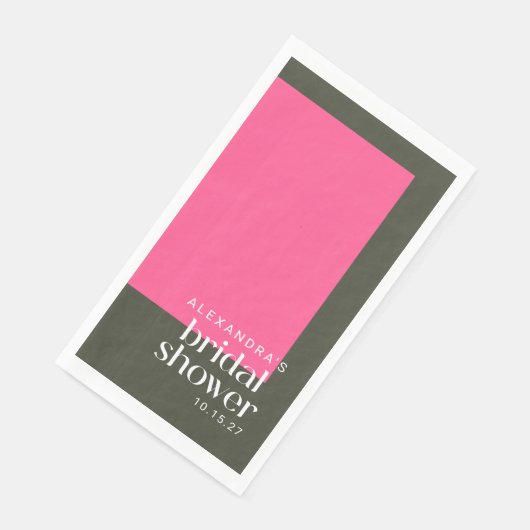 Serviette En Papier Fête des mariées vert rose Super brillant (Coin)