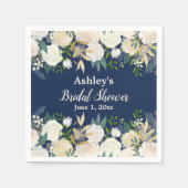 Serviette En Papier Fête des mariées verte Marine Blue Engagement Part (Devant)