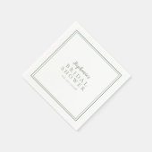 Serviette En Papier Fête des mariées verte Sage Mariage Simple Moderne (Coin)