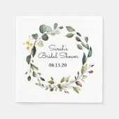 Serviette En Papier Fête des mariées Vin vert Napkin Wreath (Devant)