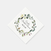 Serviette En Papier Fête des mariées Vin vert Napkin Wreath (Coin)